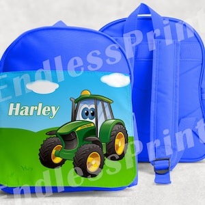 Tracteur bleu personnalisé Sac d’école Garçons Enfants Sac à dos Enfants École PE Bag (1)