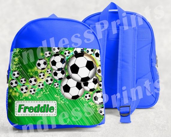 Personalised Blue Football School Bag Boys Kids Backpack Childrens School PE Bag 1 Etsy Ireland
