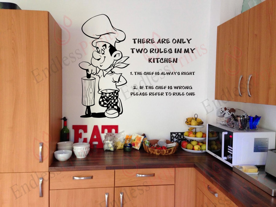 Kitchen Wall Art Decal Sticker Two Rules in My Kitchen Wall Art Sticker