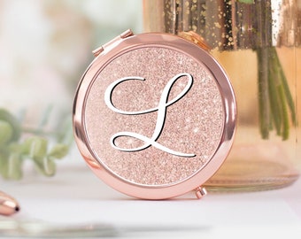 Rose Gold Personalised Pocket Mirror, Hen Party Pocket  display picture 1