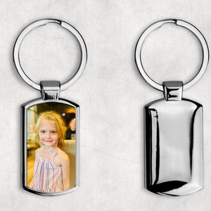 Personalised Keyring, Metal Photo Keychain, Photo Keyring, Personalized with your Picture, Oblong Keyring