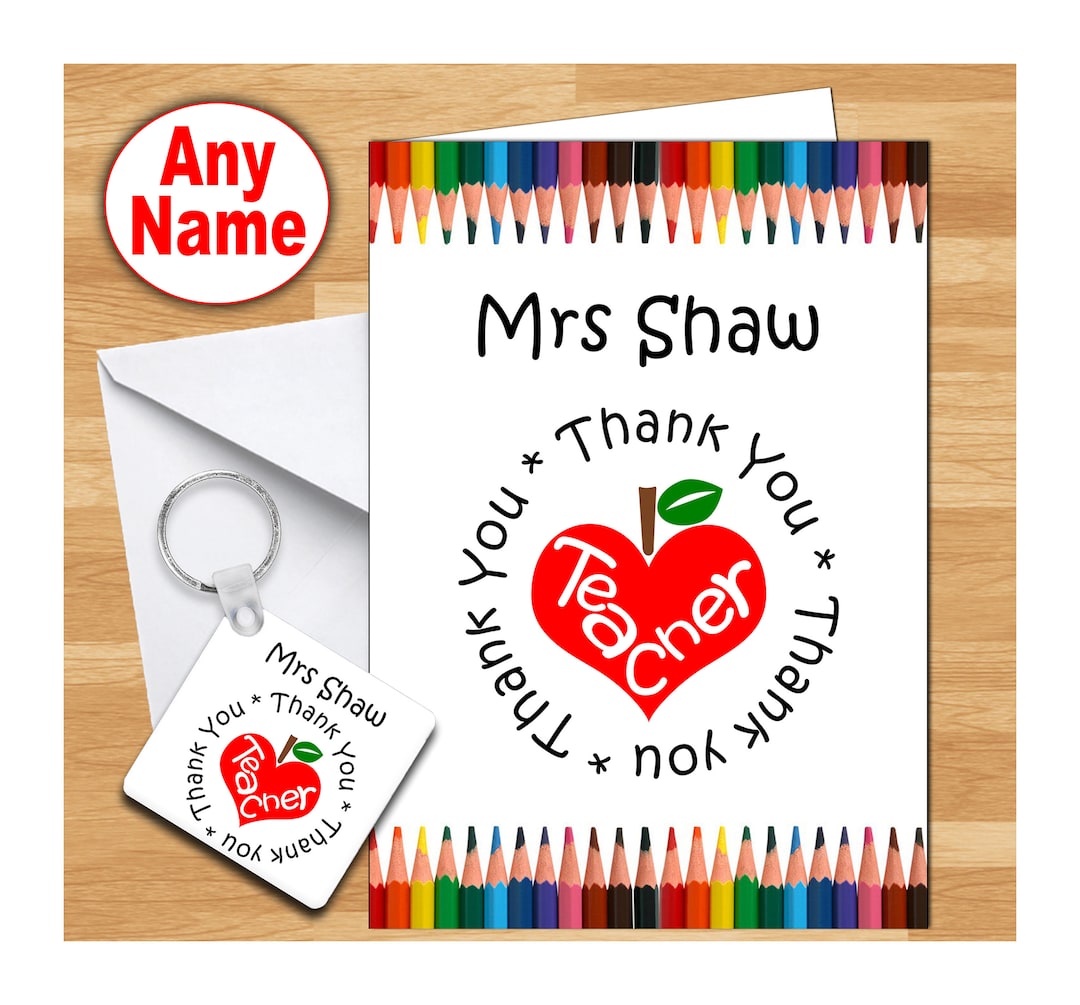 Thank You Teacher Gift Set Teaching Assistant Teacher Card Teacher ...
