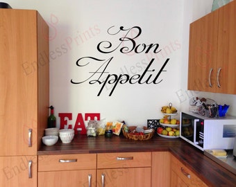 Kitchen Wall Art Decal Sticker - Bon Appetit - Kitchen Wall Art Sticker