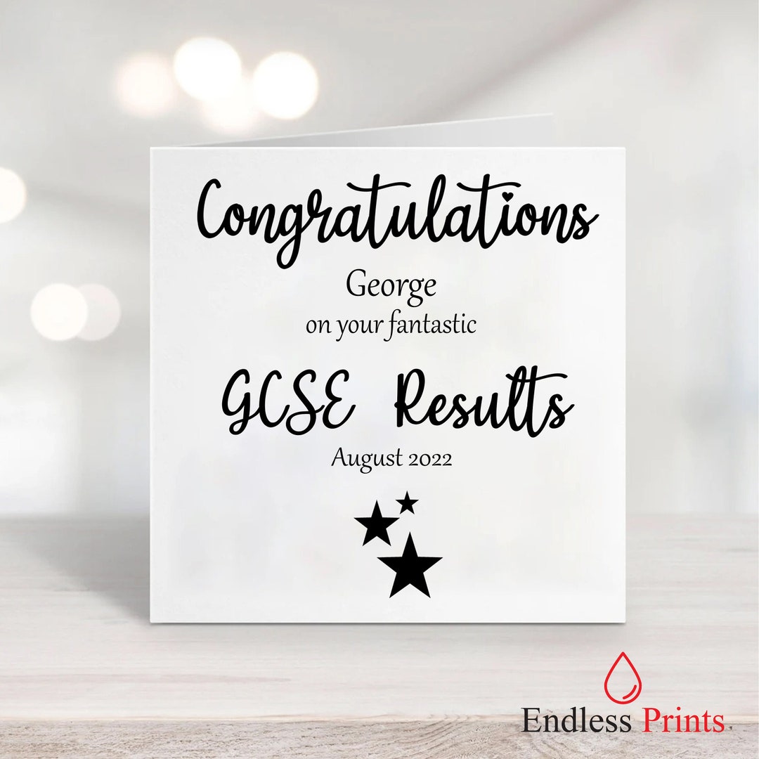 Personalised Congratulations GCSE Results 2022 Card Celebrating Exam ...