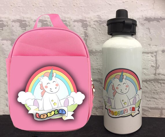 personalised lunch bag and water bottle