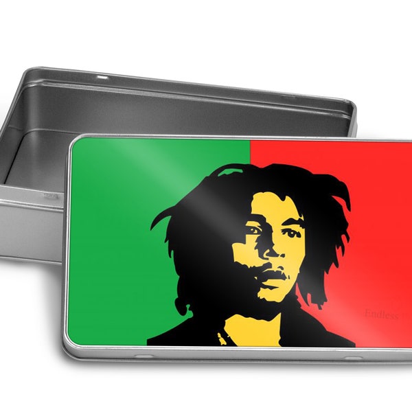 Bob Marley Reggae Metal Storage Tin Box