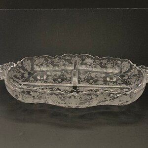 Vintage Cambridge Rose Point 3900/126  12" Celery & Relish Dish