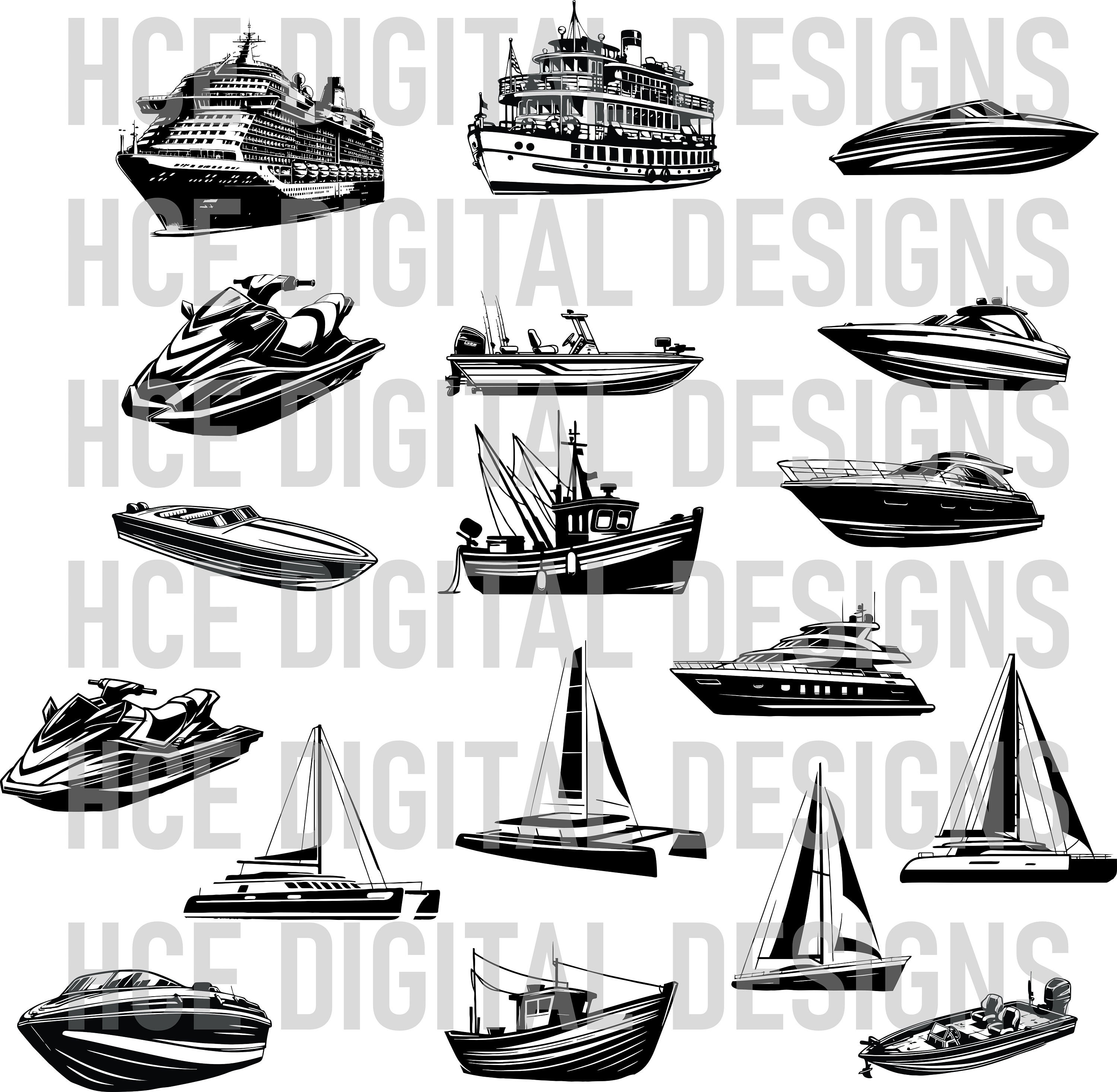 Boat Svg, Boat Jpeg, Boat Png, Sailboat, Speedboat, Crusiers, Cruise ...