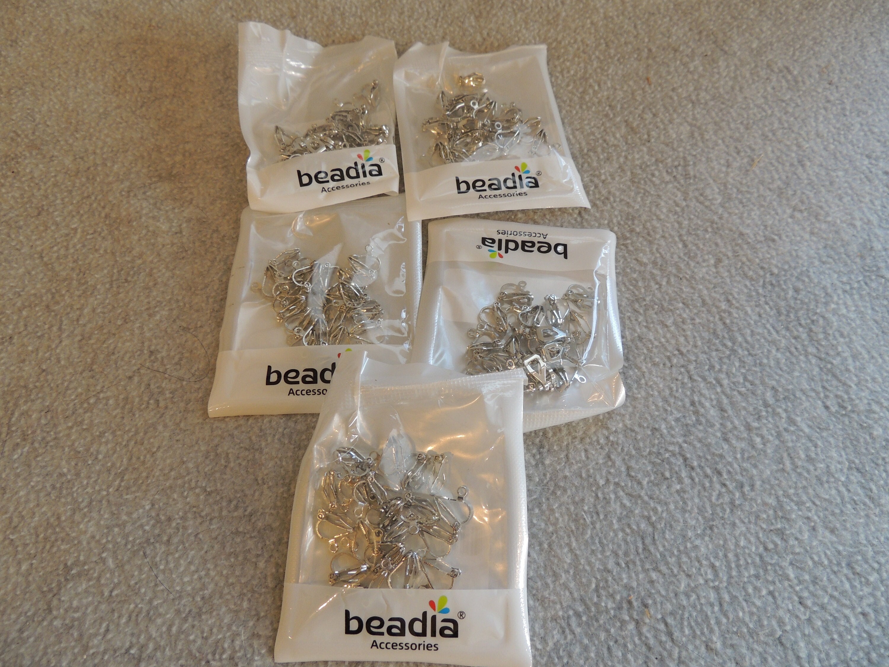 Clip on Earring Findings Silver Color New in Bags 100 Total Count by Beadia  