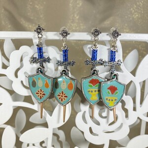 Blazon Earrings, Azure (Blue)