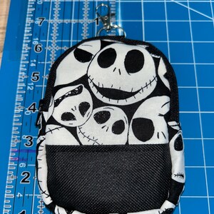 Mini clip on Disney Nightmare Before Christmas Jack Skellington cord sanitizer card carrier mini backpack READY TO SHIP image 2