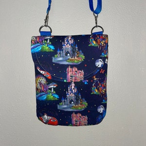 New handmade Disney magic kingdom Epcot parks Navy blue crossbody bag READY TO SHIP