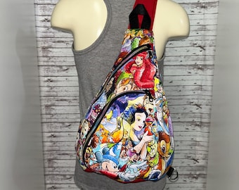 Nieuwe handgemaakte topdraagdoek Disney-figuren Sew Sketchy-rugzak