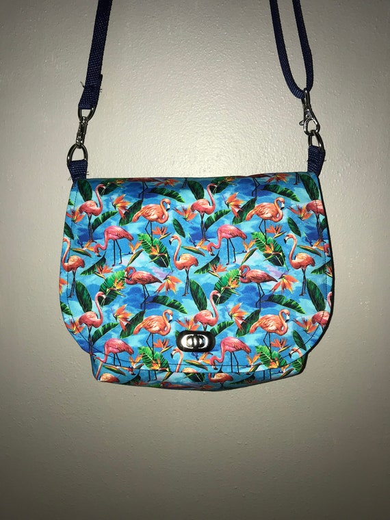 New Handmade Pink Flamingo Crossbody Bag Purse READY TO SHIP Etsy