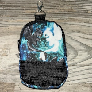 Mini clip on How to Train Your Dragon cord sanitizer card carrier mini backpack READY TO SHIP