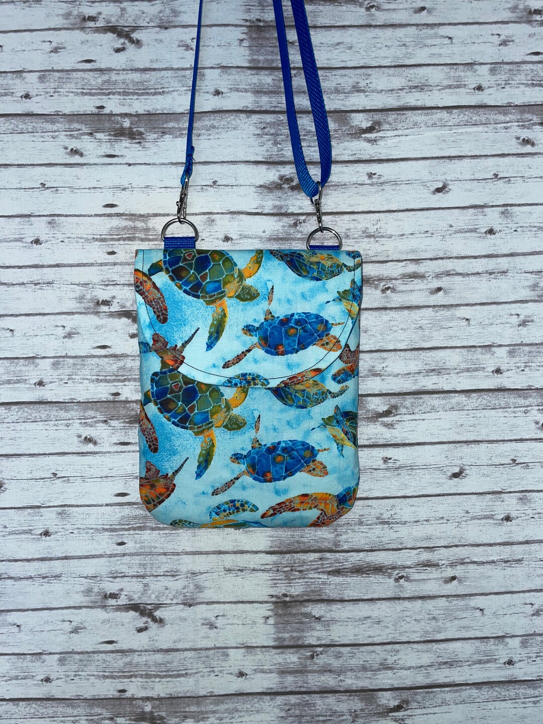 Neon Floral Turtles Crossbody Bag
