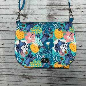New handmade tropical Disney Stitch crossbody purse bag