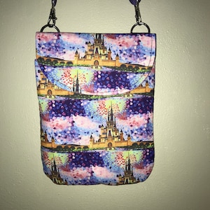 New handmade artistic Disney castle mosaic  crossbody bag READY TO SHIP