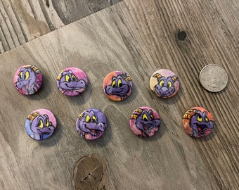 New assorted set of 8 Disney faces of Figment 1” button backpack flair bling buttons pins READY TO SHIP