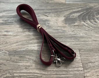 Nieuwe handgemaakte 1 inch brede kastanjebruine bordeauxrode vervangende tas met verstelbare nylon riem