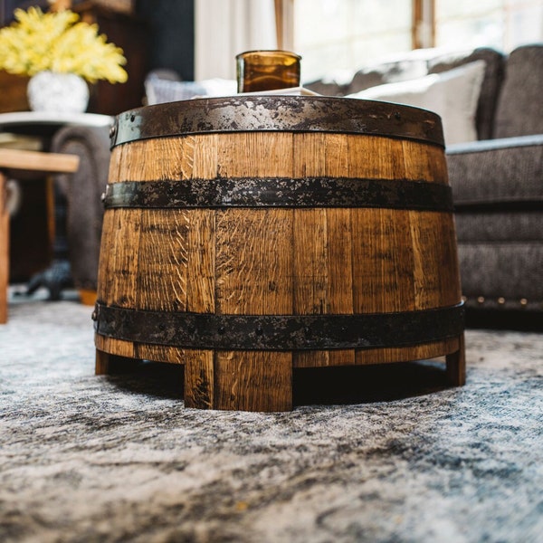 Whiskey Barrel River Rye Table | Artisan Home Furniture | Bespoke Whiskey Barrel Furniture | White Oak | Upcycled and Reclaimed