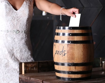 Card Holder | Whiskey Barrel Wedding Theme | Event Cards | Personalized Engraving | Bourbon Card Box