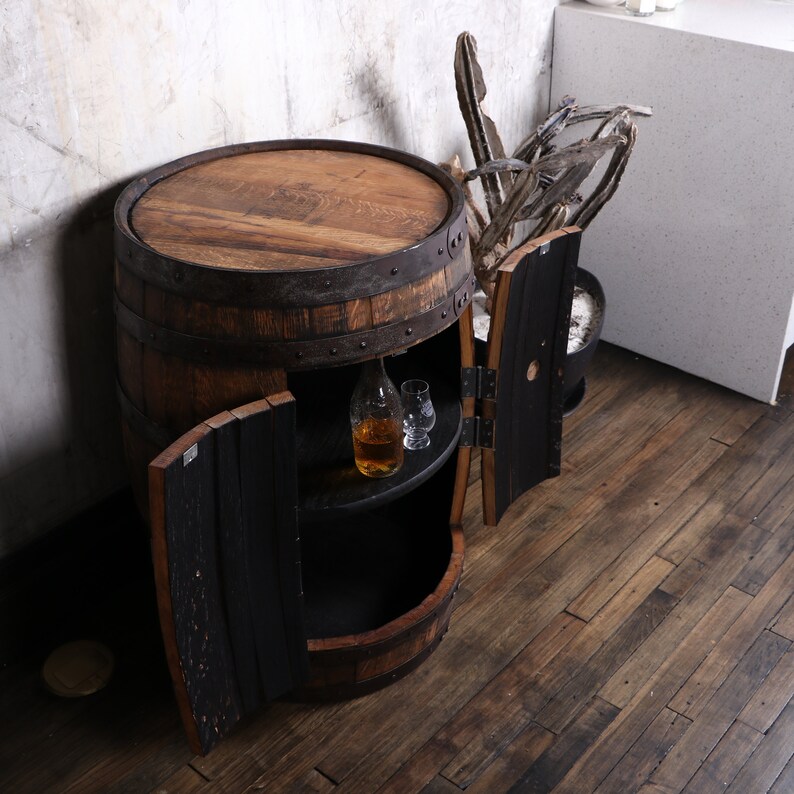 Whiskey Barrel Bourbon Bottle Storage Basement Bar Etsy