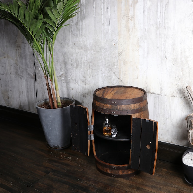 Whiskey Barrel Bourbon Bottle Storage Basement Bar Etsy