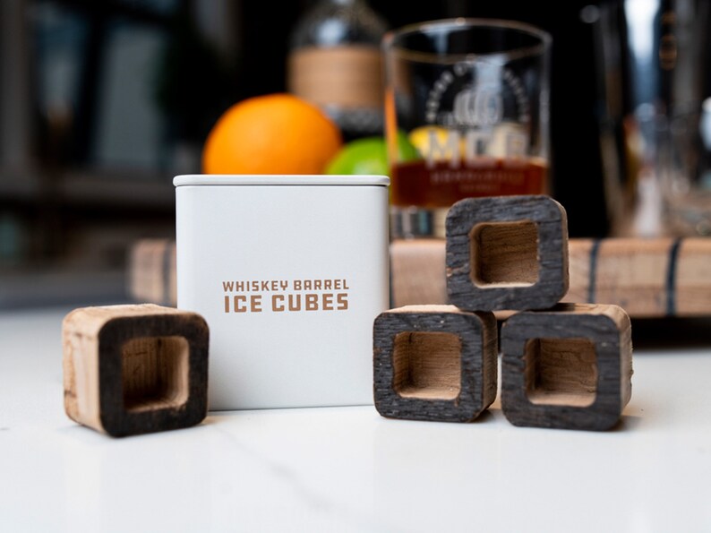 Bourbon Ice Cube Kit Gift to Dad Whiskey Barrels Special Etsy