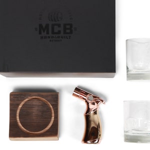 Smoked Cocktail Gift Set Drink Kit for the bourbon lover Aroma Series Whiskey Barrel Perfect for Old Fashioned Smoky Wood w/ Torch & Glass image 10