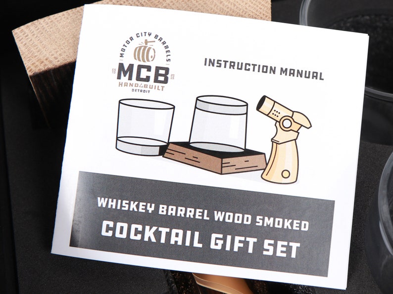 Smoked Cocktail Gift Set Drink Kit for the bourbon lover Aroma Series Whiskey Barrel Perfect for Old Fashioned Smoky Wood w/ Torch & Glass image 8