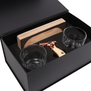 Whiskey Barrel Smoked Cocktail Gift Set Bourbon Kit Ember Series Smoked Cocktail Mountain Glass Set and Torch Smoked Wood Board image 10