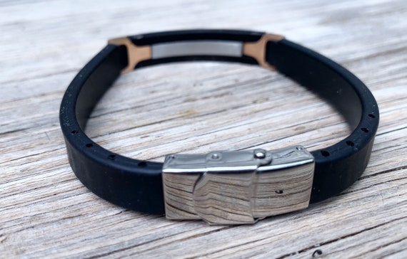 Adolfo Dominguez V V Pulsera de moda de hombre de caucho de acero inoxidable Etsy Espana