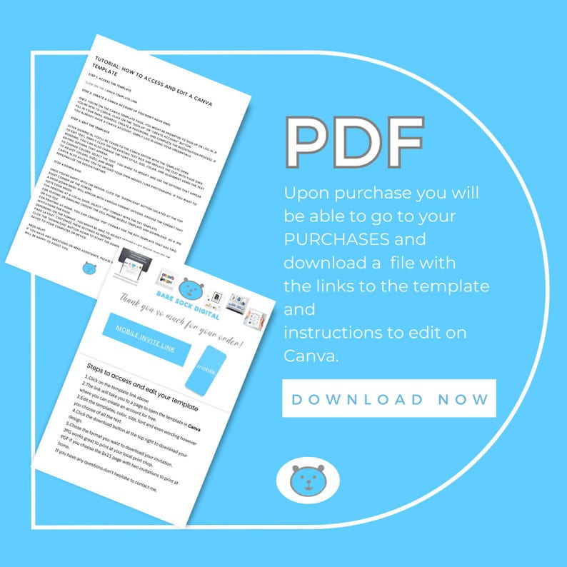 Editable Birthday Mobile Phone Party Invitation Blue and Green Dinosaur