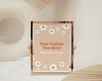 Groovy Girl Birthday Sign Template: Retro Daisy Party Decor (Digital)