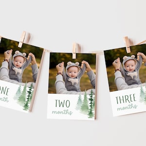 One Happy Camper Photo Banner, 1st Birthday Decor for Camping Themed Party, Printable Template