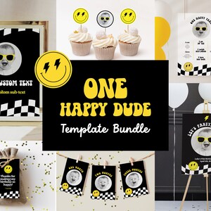 One Happy Dude Geburtstagsdekoration, Bündel druckbare Vorlagen zum 1