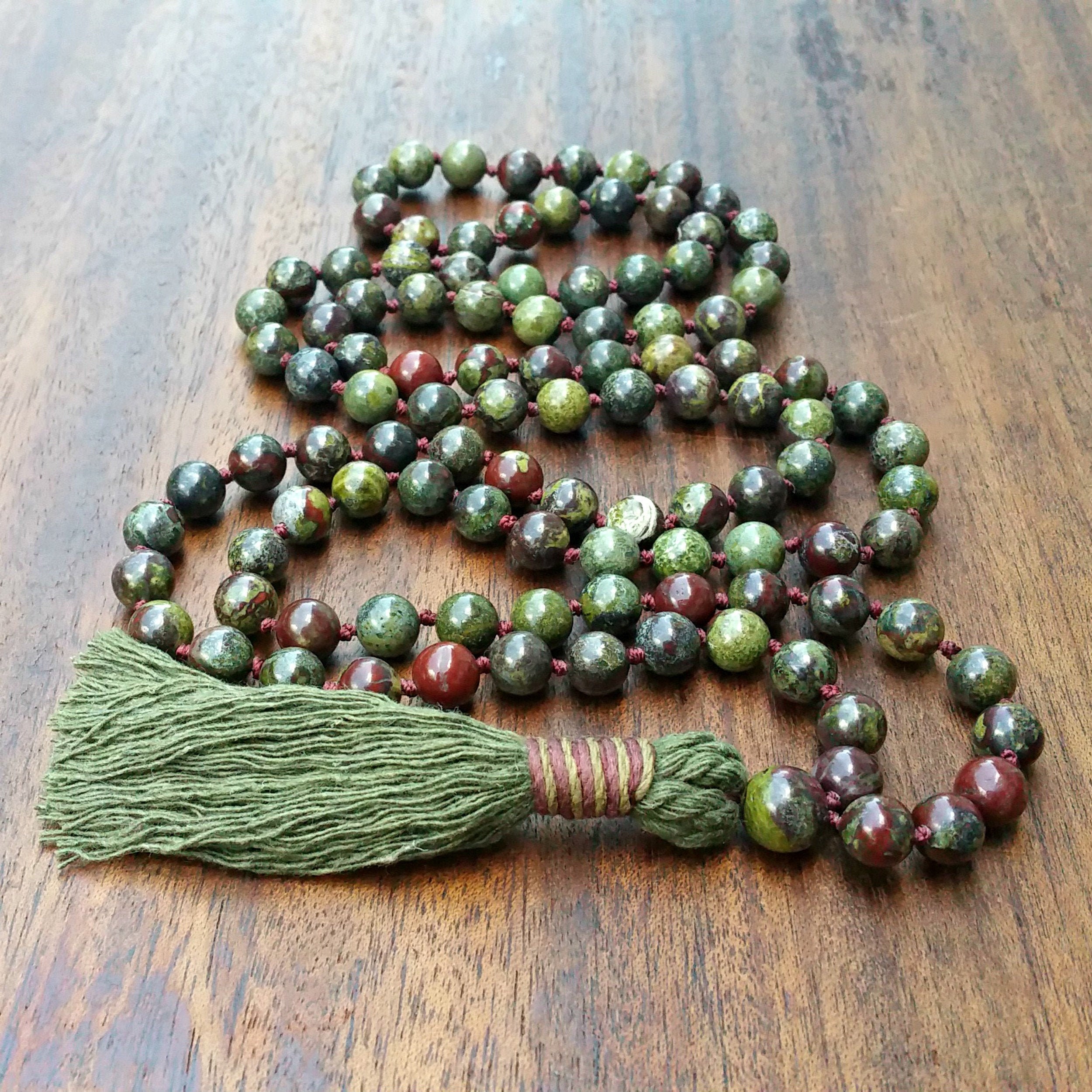 Costume Jewellery 8mm Natural Dragon Blood Jasper 108 Beads Handmade Tassel Necklace Healing Jewellery Watches Costume Jewellery 8mm Natural Dragon Blood Jasper 108 Beads Handmade Tassel Necklace Healing Jewellery Watches