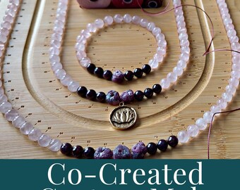 Co-Created Custom Mala Beads, Custom Necklace Gift, Made to Order Personalized Mala, Handmade Custom Jewelry, Choose your Crystals & Colors