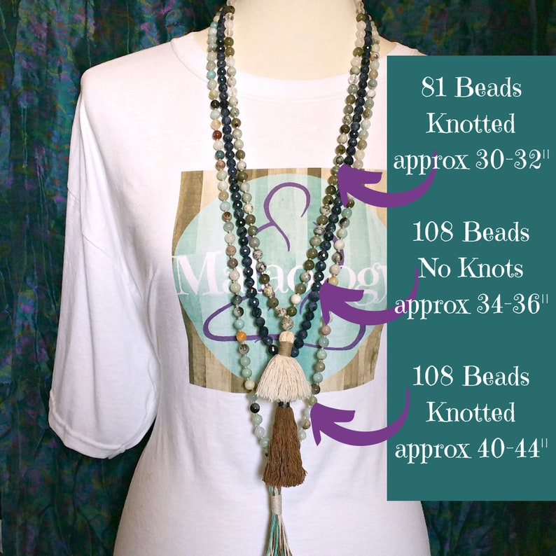 Green /& Rainbow All Seven 7 Chakras 108 Mala Kundalini Necklace Gift Serpentine Kundalini Chakra Mala Beads Necklace with Cotton Tassel