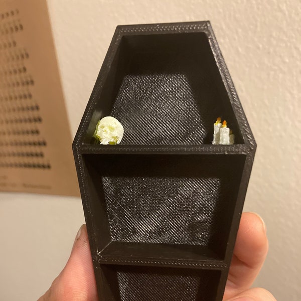 Miniature Coffin Shelf 3D Printed Spooky Halloween Horror Home Decor Cabinet