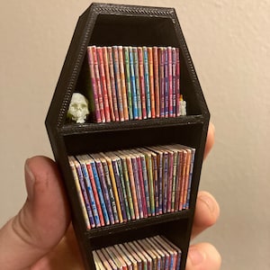 Miniature Goosebumps Collection Complete Original 62 Books with Coffin Shelf Mini Novels Tiny Horror Books Novelty Home Decor