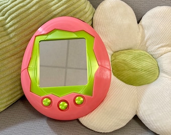 Tamagotchi Wall Mirror Pink & Green Mini 3D Printed Hanging Home Decor 90s Nostalgia Vpet Digimon Funky