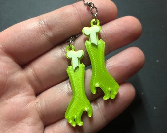 Mini Severed Hand Zombie Bone Earrings Dangle 3D Printed Spooky Halloween Horror Jewelry 2 Sizes