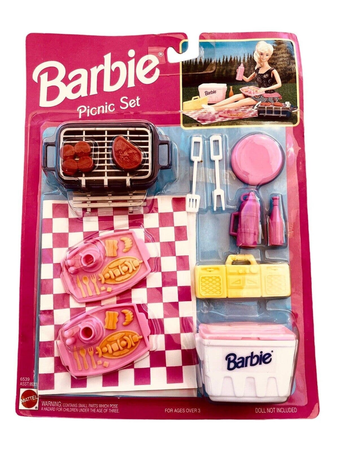Vintage Barbie Doll Picnic Set 6539 NRFP 1993 NEW Tray Grill Etsy