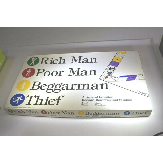 Rich Man Poor Man Beggar Man Thief Board Game 1984 Rare 100 Etsy Rich Man Poor Man Beggar Man Thief Board Game 1984 Rare 100 Etsy