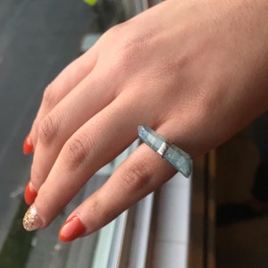 Blue aqua aura quartz in silver
