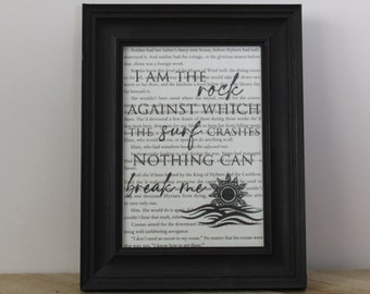 ACOTAR/ACOSF Nothing Can Break Me Book Page Art Print/ Wall Art/ Unique Gifts for Readers/Upcycled Book Art