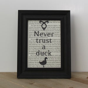 TID Never Trust a Duck Shadow World Book Page Art Print/ Wall Art/ Bookish Gifts for Readers