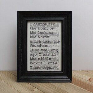 Jane Austen&#39;s Pride and Prejudice Book Page Quote Art Print/ Wall Art/ Unique Book Lovers Gifts/ Upcycled Book Art